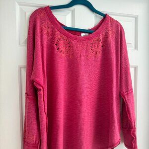 Free People Open-back Embroidered Shirt